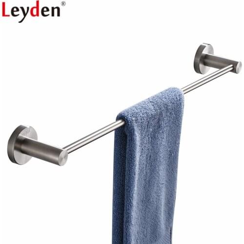 Leyden 304 Stainless Steel Wall Mounted Brushed Bathroom Single Towel Bar Towel Holder Antirust Towel Rail Bathroom Accessories