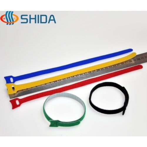 Hot Sale 100PCS/Lot 12mm*300mm Releasable Colorful Back to Back Nylon Cable Ties Hook Loop Magic Tape Sticks Fastener Belting