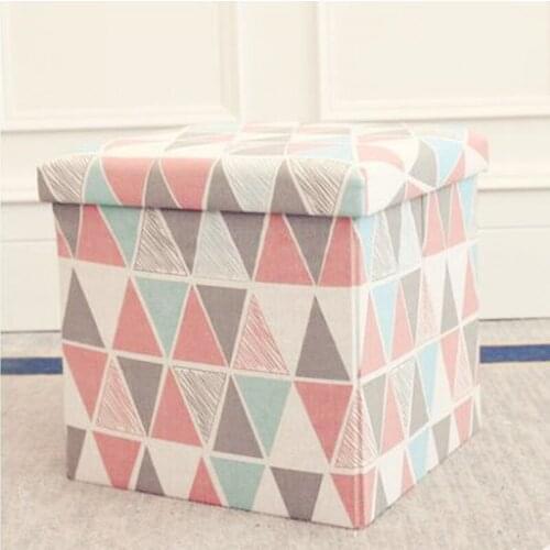 Multifunctional home storage box small seat box toy Organizer clothes Folding storage basket Christmas household decor case