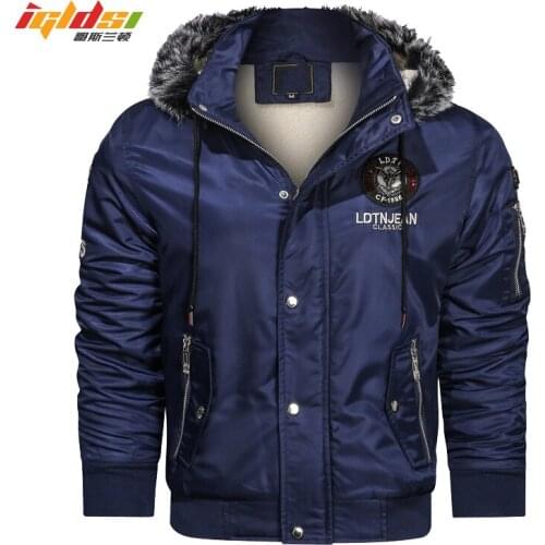 Men Winter Cotton Parka Windbreaker Velvet Linner Thick Warm Jacket Male Fur Hooded Windproof Outwear Coats Plus Size 4XL