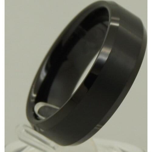 Men/boy classic full black plating 2tone middle brush side shiny hi-tech tungsten ring