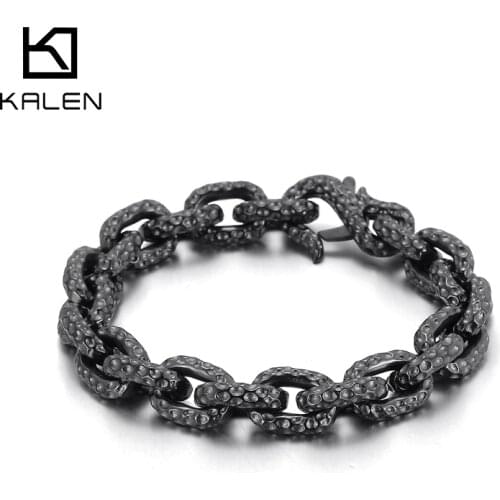 Kalen Vintage Nordic O-Chain Cuban Chain Featured Mens Stainless Steel Bracelet Jewelry