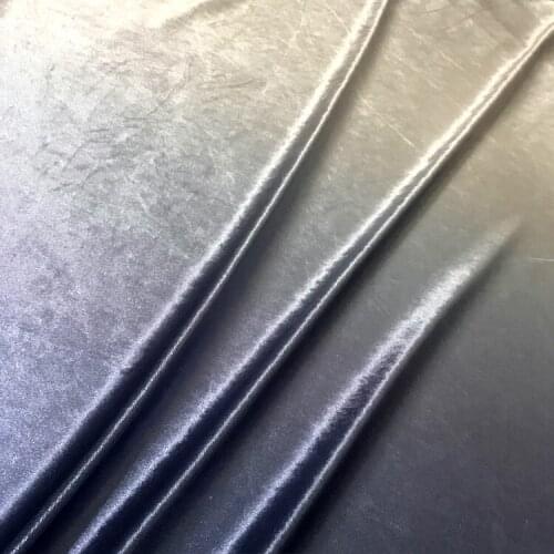 1 meters 150cm 59.05" width Dark Blue Gray Fading Soft Pleuche Velvet Fabric Skirt Dress Clothes Sewing Materials MM471