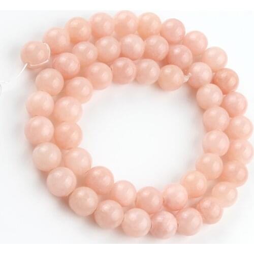 Natural Jades Stone Beads 4-12mm Smooth Round Sunstone Spacer Beads for Needlework DIY Jewelry Making Charm Bracelet Necklace