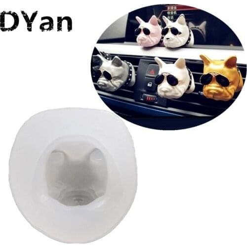 New product Bulldog Aromatherapy Gypsum Silicone Mold Fondant Cake Mold Chocolate Mold Baking Decorative Mold