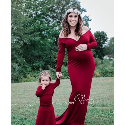 Maternity Dresses for Photo Shoot V-neck Pregnancy Dress Photography Sexy Tailing Jumpsuit Long Sleeve Pregnant Maxi Dress XLXXL