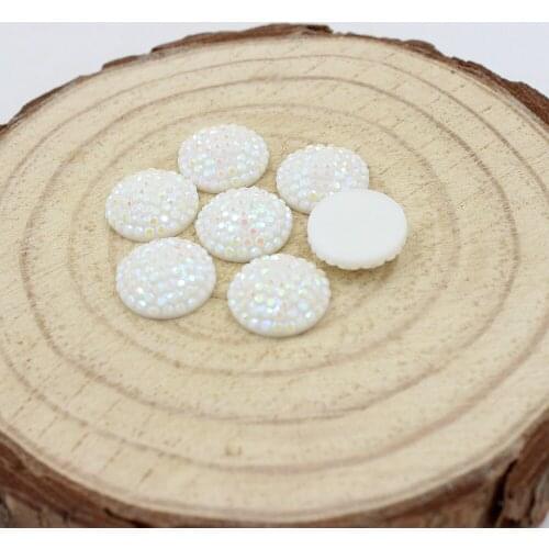 Cheapest.Multi Size 12mm 24pcs AB Color Flatback Resin Round Stone Beads Flatback Resin For DIY Wedding Decoration