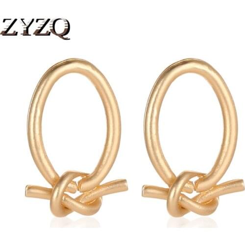 ZYZQ Personality Knot Design Earrings For Women Trendy Creative Twist Daily Wear Accessories Hot Selling Stud Earrings 2020