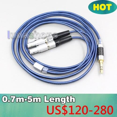 Blue 99% Pure Silver XLR 3.5mm 2.5mm 4.4mm Earphone Cable For Focal Utopia Fidelity Circumaural LN006448