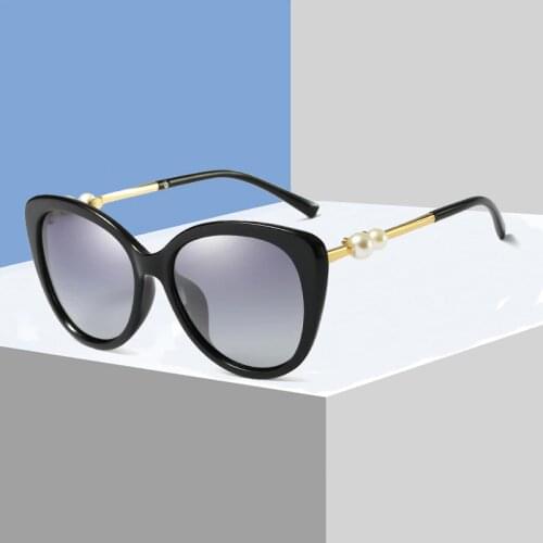 Women Polarized Cat Eye with Pearl Flash Sunglasses - Womans New Design TAC Lens Mirror Sunglass S398