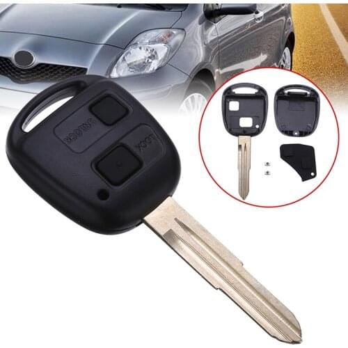 Dedicated Replacement Auto Key Shell 2 Buttons Remote Key Fob Case Uncut Blade with Screws & Key Pad for Toyota Yaris