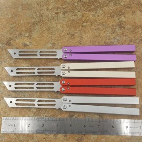 THEONE SQUID Butterfly Knife Trainer 440 Blade Aluminum Handle Jilt Knife NotSharp Hunting Survival Knife Folding Edc Tool