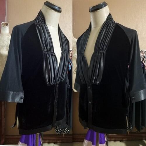 Adult Men Latin Dance Tops Rumba Samba Performance Costume Cha Cha Walt Practice Wear Custom Made Competition Clothing VDB3758