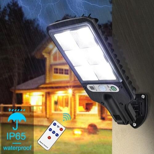 Remote Solar Street Lights Outdoor Solar Lamp With 3 Light Mode Waterproof Motion Sensor Security Lighting for Garden Patio Path