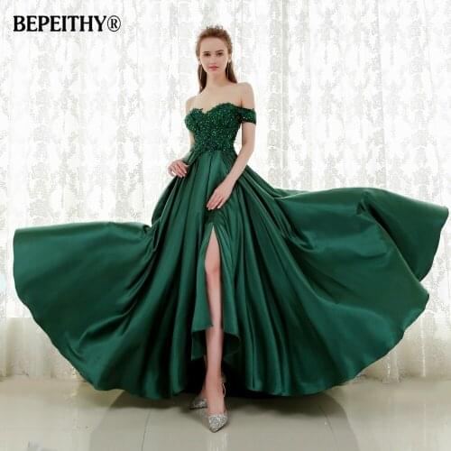 Sexy Sleeveless Long Prom Dresses Open Back Slit Robe De Soiree Lace Evening Party Dress 2020 Vestido De Festa