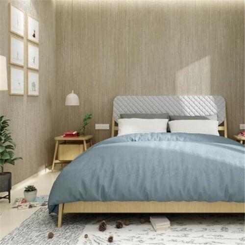 Beibehang High-grade solid color striped straw plain wallpaper modern minimalist living room study linen cloth gray wall paper