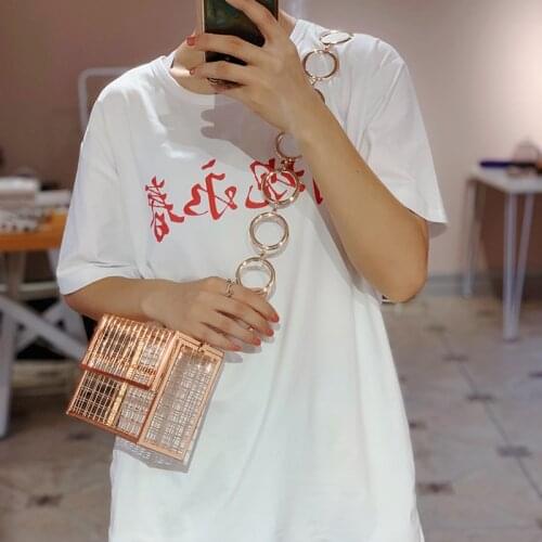 Women Evening Bag Metal Hollow Out Clutches Hood Banquet Party Shoulder & Crossbody Bags Wedding Clutch Cage Handbag