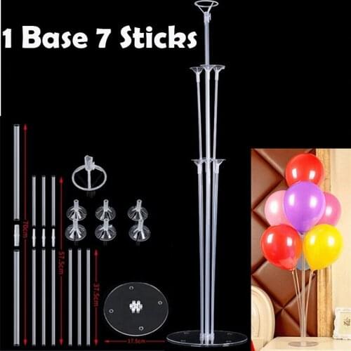 1 Base 7 Sticks Wedding Balloon Base Table Support Holder Cup Stand Party Decor