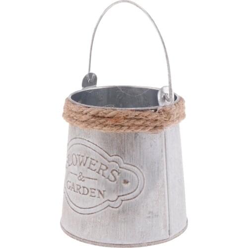 1xCreative Metal Home Decor Bucket For Gardening Or Floral Arrangements