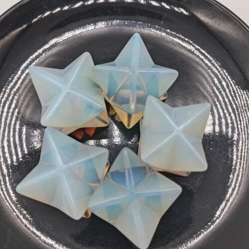 1pcs Natural Opal Merkabah Pendulum Crystal Stones Merkaba Stars Pendant Jewelry Necklace Healing Energy Minerals