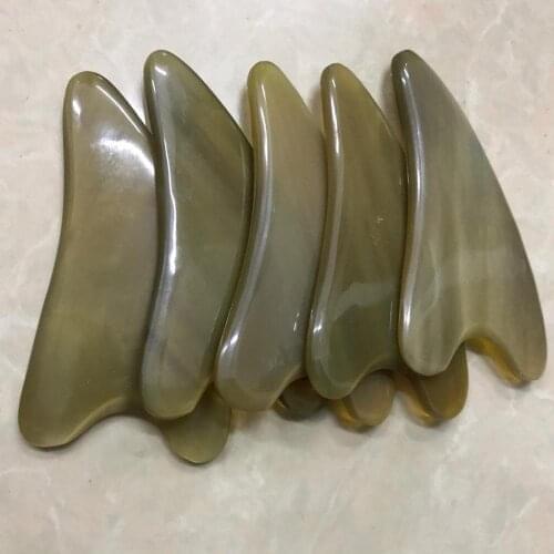 10pcs Nature Horn Gouache Scraper Acupucnture Therapy Face Massager Back Neck Body Guasha Massage Tool Thicker Larger Scrapers