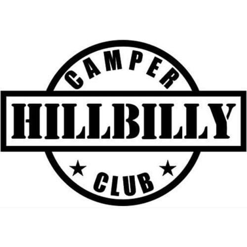 14cm*9.5cm Car Styling Creative Hillbilly Camper Club Vinyl Sticker C5-1408