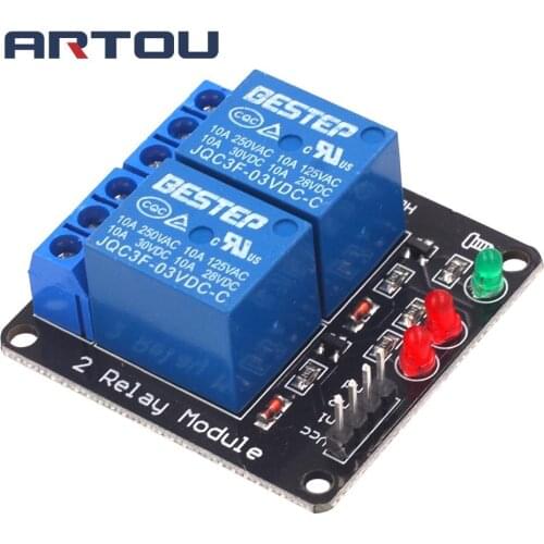 3.3V 3V 2 Channel Relay Module Low Level Trigger with Lamp Relay Output 2 way Relay Module for Arduino