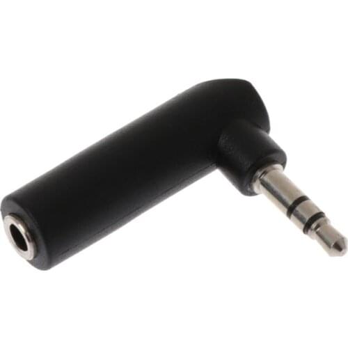 2Pcs Gold jack 3.5mm 3 90 Degree Female to 3.5mm Male Stereo Plug Jack Earphone Adapter QW