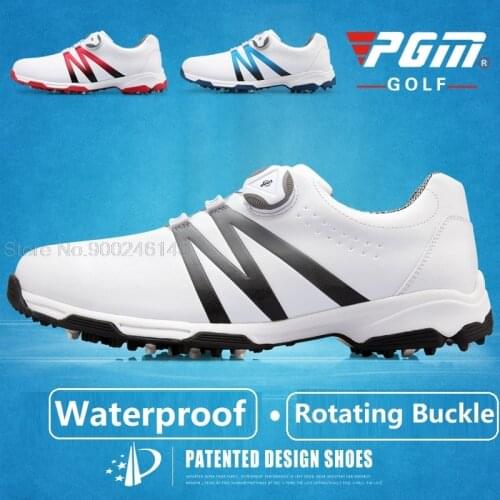 2020 PGM Golf Shoes for Men Shoes Super Leather Sport Shoes Waterproof Breathable Anti Skid Shoes Male Training Sneakers