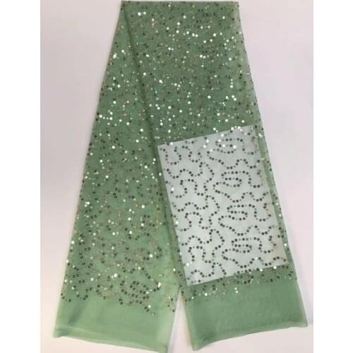 2021 Sequined Lace Fabric African Embroidery Sequence Nigerian French Newest High Quality Tulle Hot Selling D4210
