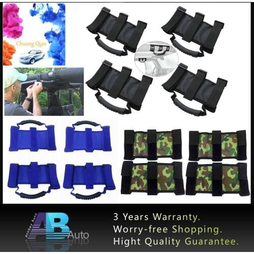 4pcs Grab Handles Grip Handle Roll Bar Mount Side Grab Kit Red Off Road Accessories For Jeep Wrangler JK 1987-2019 4 Colors