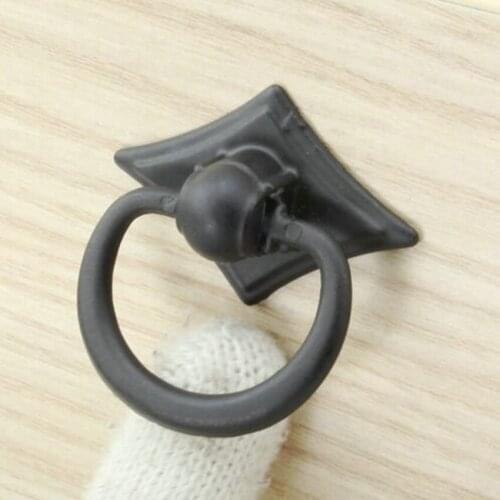 Antique black shaky drop rings kitchen cabinet knobs,black drawer dresser shoe cabinet pulls modern simple furniture shaky knobs