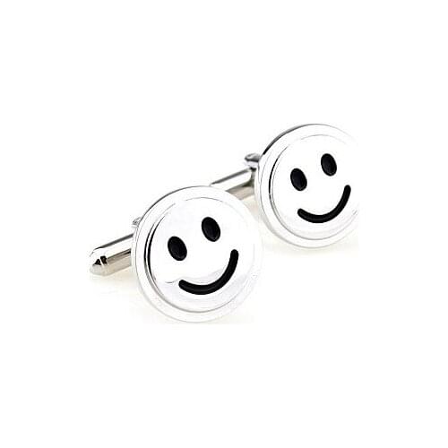 C-MAN Luxury shirt smiling face cufflink for mens Brand cuff buttons cuff links High Quality abotoaduras Jewelry