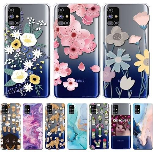 Phone Case For Samsung Galaxy M31s Fundas Covers Soft Silicone Phone Coque on For Samsung M31s M31 Colored Flowers Etui Capa M31