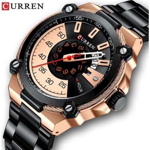 CURREN Fashion Business Watch Men Fashion Casual Quartz Wristwatch Stainless Steel Band Waterproof Male Clock Relogio Masculino
