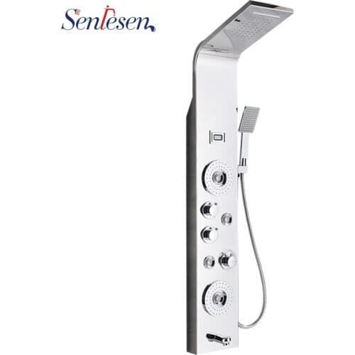Senlesen Shower Column Panel Wall Mount W/ Massage Jets LED Shower Head Shower System Massage Jet Para Bathroom Shower Douche