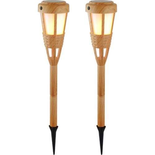 Solar Filckering Flames Light Solar-Powered Flickering Flame Torch Bamboo Solar Light Outdoor Waterproof Garden Lawn Path Light