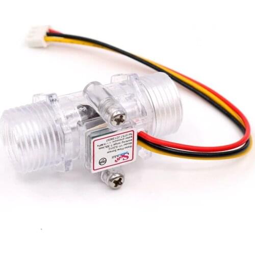G1/2" Water Flow Sensor 1-30L/min Transparent Material Visible Flow Meter Water Flow Counter YF-S201C