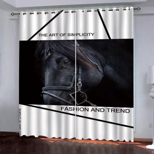 Customized 3d curtains new window balcony thickened windshield blackout curtains horse curtains