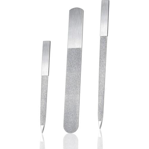 Electroplating Strip Manicure Tool 3pcs Large AB04+Small AB06+A-03 Double-sided 6pcs Stainless Steel Metal Nail File