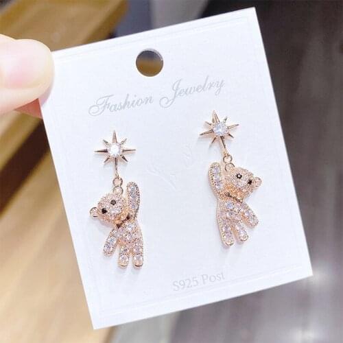 S925 Pin Korean Fashion Earrings For Women 2020 Cute Pink Zricon Luxuty Desiger Hiphop/Rock Jewelry Beautiful Gift