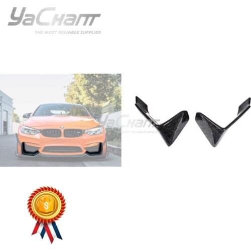 Caobon Fiber Forged Carbon Weave Side Vents Lower Valence Fit For 2014-2019 F80 M3 F82 F83 M4 MAD Style Front Bumper Side Vents