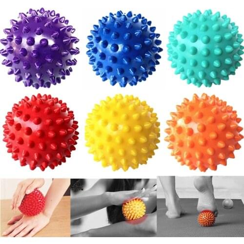 PVC Hand Massage Ball Spiky Foot Acupressure Soles Massage Roller Cervical Vertebra Muscular Relaxation 6.5cm Training Ball