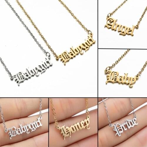 Fashion Angel Necklace Personalize Babygirl Gross Princess Letter Necklaces Pendants Stainless Steel Mom Girlfriend Jewelry