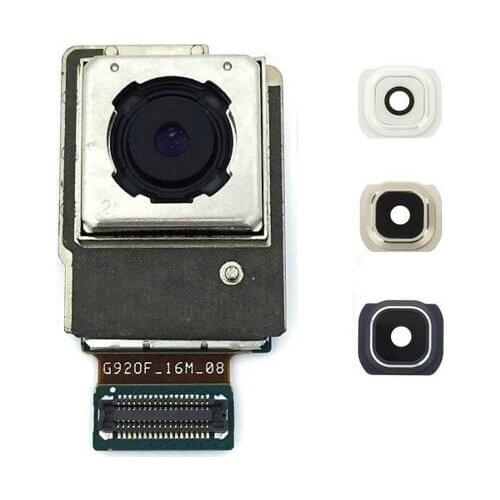 For Samsung Galaxy S6 SM-G920F Back Rear Camera Module With Camera Lens Blue White Gold Color