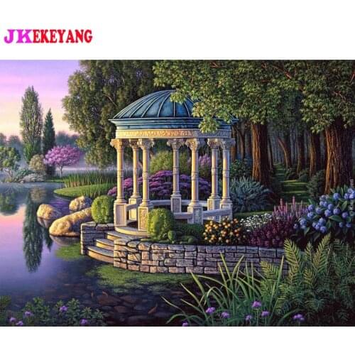 Full Square Round Diamond Embroidery DIY Diamond Painting Lakes and pavilions Cross Stitch kit mosaic Y4630