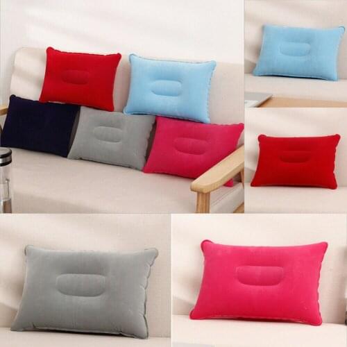 Inflatable Pillow Travel Air Cushion Camping Beach Car Plane Head Rest Support