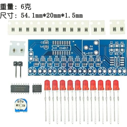 NE555 CD4017 Running LED Flow Light Electronic Production Suite Control Board Module Capacitor Oscillator Clock Siganal DIY Kit