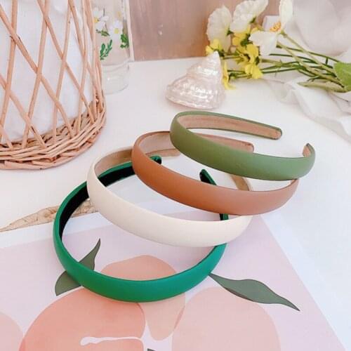 New Solid Color PU Leather Hairband Hair Hoop Bands Women Fashion Thin Edge Imitation Leather Head Bands Girls Hair Accessories