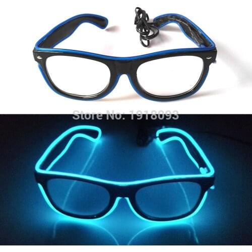 Wholesale 100PC/Lot Fashion Bright EL wire Neon LED Glasses Rave Costume glasses Novelty Light For Carnival,Dance,Festival,Party